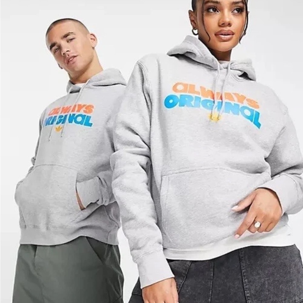 Adidas Mens Always Original Hoodie Sweatshirt in Heather Grey